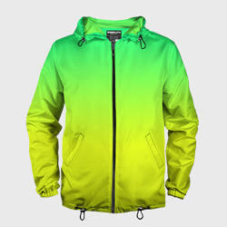 Мужская ветровка 3D Зелено-желтый градиент