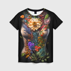 Женская футболка 3D Тело девушка-весна