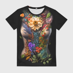 Женская футболка 3D Тело девушка-весна