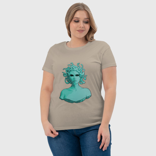 Женская футболка хлопок Горгона, цвет миндальный - фото 6