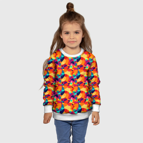 Детский свитшот 3D Абстрактный узор из разноцветных окружностей, цвет 3D печать - фото 7