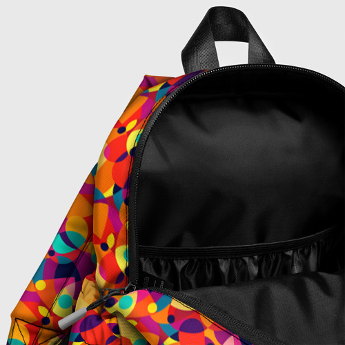 Детский рюкзак 3D с принтом Абстрактный узор из разноцветных окружностей, фото #4