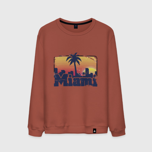 Мужской свитшот хлопок Beach of Miami, цвет кирпичный