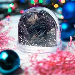 Игрушка Снежный шар Металлические японские драконы - фото 2