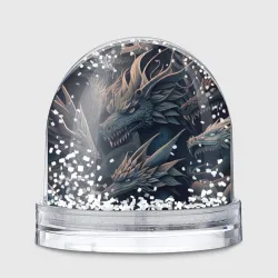 Игрушка Снежный шар Металлические японские драконы