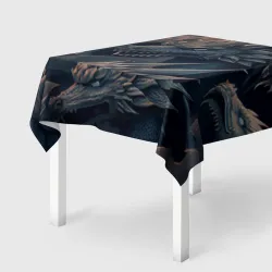 Скатерть 3D Металлические японские драконы