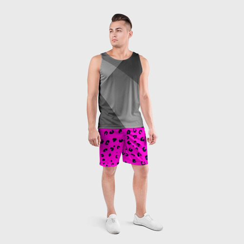 Мужские шорты спортивные с принтом Необычный цвет шкуры, вид сбоку #3