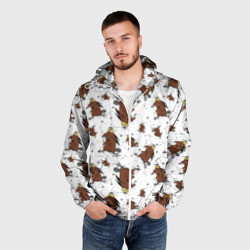 Мужская ветровка 3D Задумчивый бобреныш - фото 2