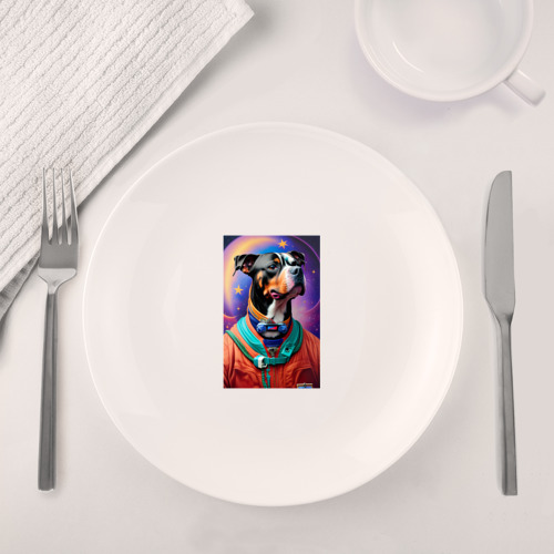 Набор: тарелка + кружка Питбуль космонавт - нейросеть - фото 4