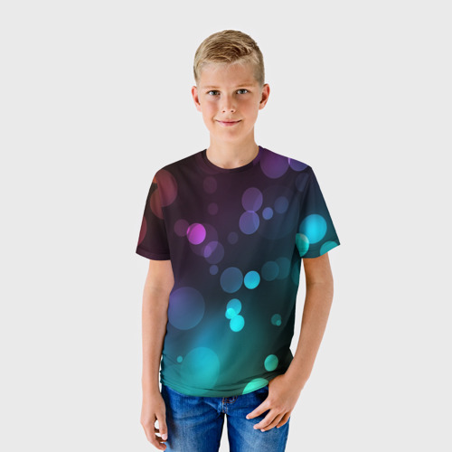 Детская футболка 3D с принтом Абстракция блики, фото на моделе #1