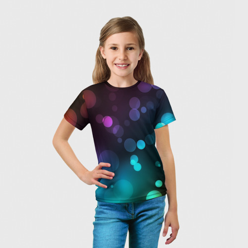 Детская футболка 3D с принтом Абстракция блики, вид сбоку #3