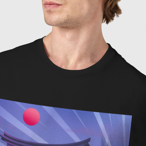 Мужская футболка хлопок Быстрая машина под аркой, цвет черный - фото 6