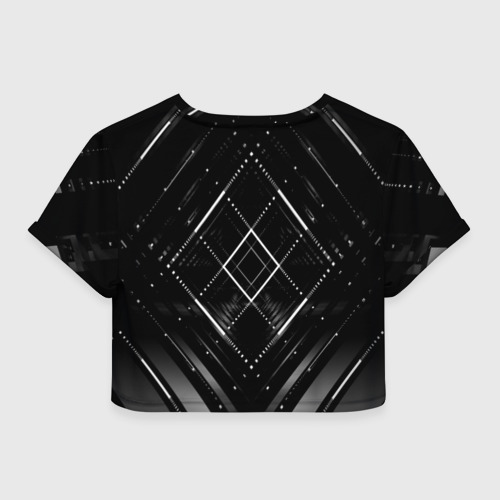 Женская футболка Crop-top 3D Hexagon Black, цвет 3D печать - фото 2