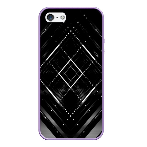 Чехол для iPhone 5/5S матовый Hexagon Black, цвет светло-сиреневый