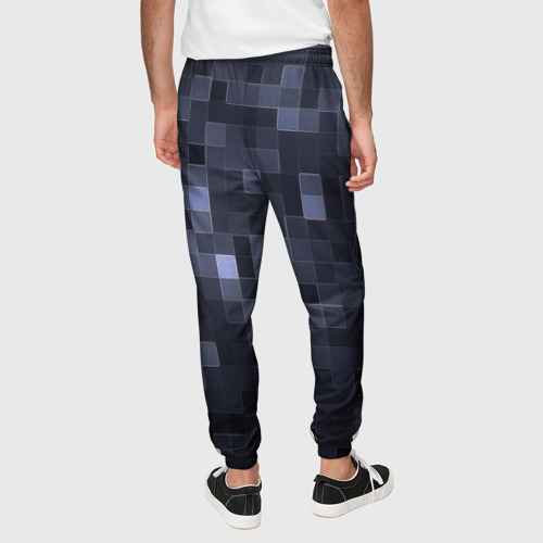 Мужские брюки 3D с принтом Minecraft block time, вид сзади #2