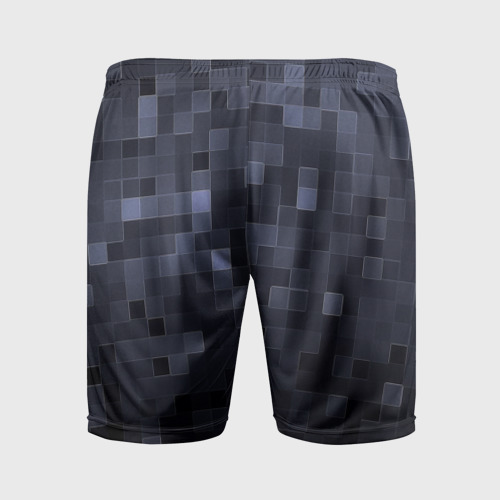 Мужские шорты спортивные с принтом Minecraft block time, вид сзади #1