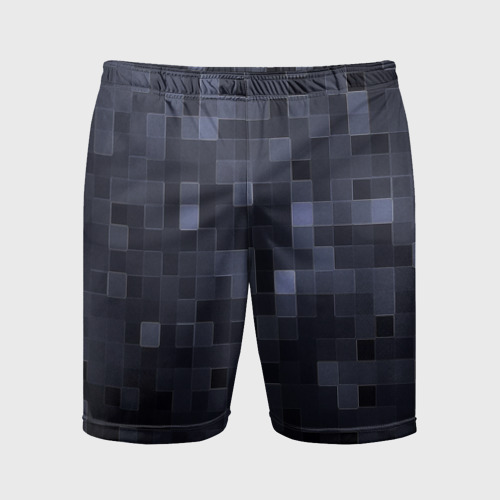 Мужские шорты спортивные с принтом Minecraft block time, вид спереди #2