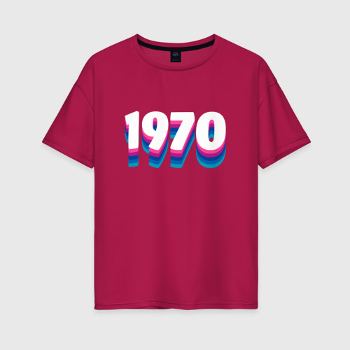 Женская футболка хлопок Oversize с принтом Made in 1970 vintage art, вид спереди #2
