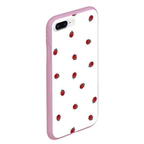 Чехол для iPhone 7Plus/8 Plus матовый Нашествие божьих коровок, цвет розовый - фото 3
