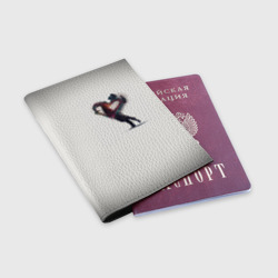 Обложка для паспорта матовая кожа Душа на распашку серо белый градиент  - фото 2