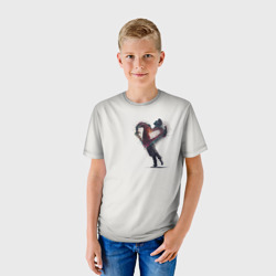 Детская футболка 3D Душа на распашку серо белый градиент  - фото 2