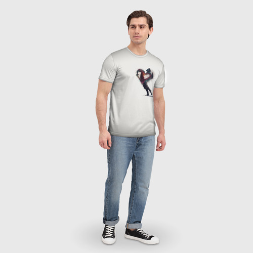 Мужская футболка 3D Душа на распашку серо белый градиент , цвет 3D печать - фото 5