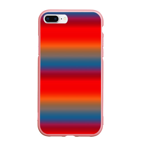 Чехол для iPhone 7Plus/8 Plus матовый с принтом Оранжево-синие размытые полосы, вид спереди #2