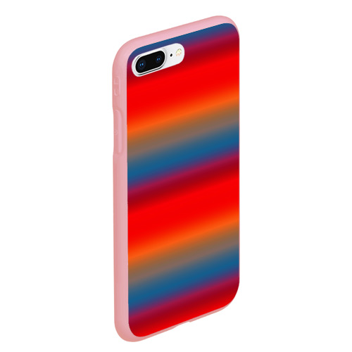 Чехол для iPhone 7Plus/8 Plus матовый с принтом Оранжево-синие размытые полосы, вид сбоку #3