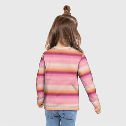 Детский лонгслив 3D с принтом Энид Синклер с Уэнсдей Аддамс - текстура свитера, вид сзади #2