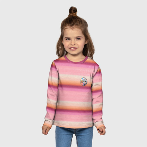 Детский лонгслив 3D с принтом Энид Синклер с Уэнсдей Аддамс - текстура свитера, вид сбоку #3
