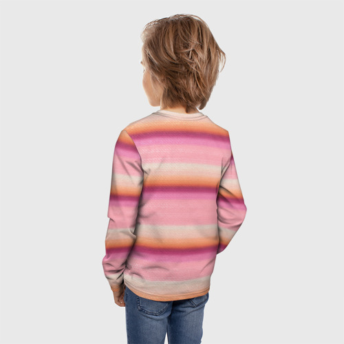 Детский лонгслив 3D с принтом Энид Синклер с Уэнсдей Аддамс - текстура свитера, вид сзади #2