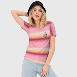 Женская футболка 3D Slim Энид Синклер с Уэнсдей Аддамс - текстура свитера - фото 2