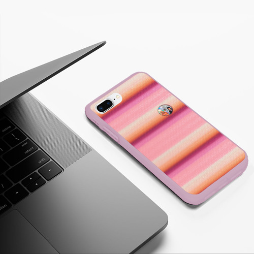 Чехол для iPhone 7Plus/8 Plus матовый Энид Синклер с Уэнсдей Аддамс - текстура свитера, цвет розовый - фото 5