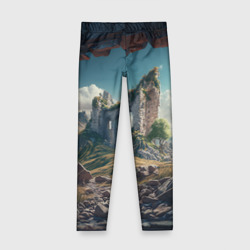 Детские леггинсы 3D Руины от нейросети