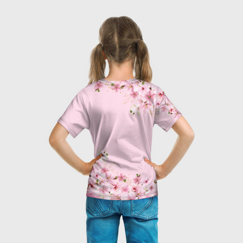 Детская футболка 3D Папина дочка сакура, цвет 3D печать - фото 6