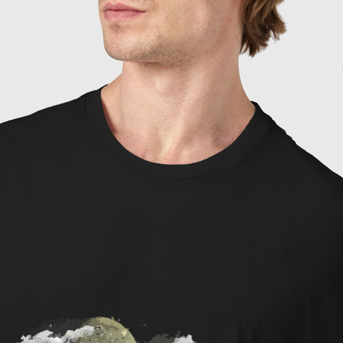 Мужская футболка хлопок с принтом Тоторо с друзьями на природе, фото #4