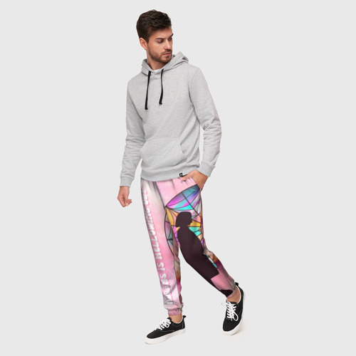 Мужские брюки 3D Энид Синклер - сериал Уэнсдей - яркая сторона окна, цвет 3D печать - фото 3