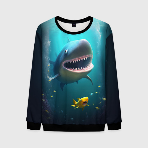 Мужской свитшот 3D с принтом Я акула туруру, вид спереди #2
