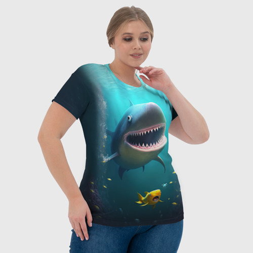 Женская футболка 3D с принтом Я акула туруру, фото #4