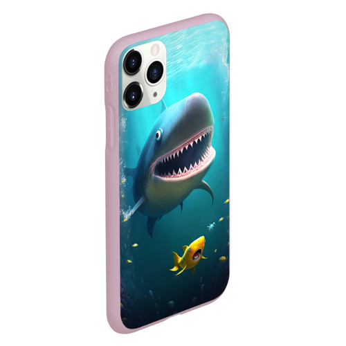 Чехол для iPhone 11 Pro матовый с принтом Я акула туруру, вид сбоку #3