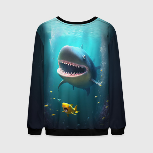Мужской свитшот 3D с принтом Я акула туруру, вид сзади #1