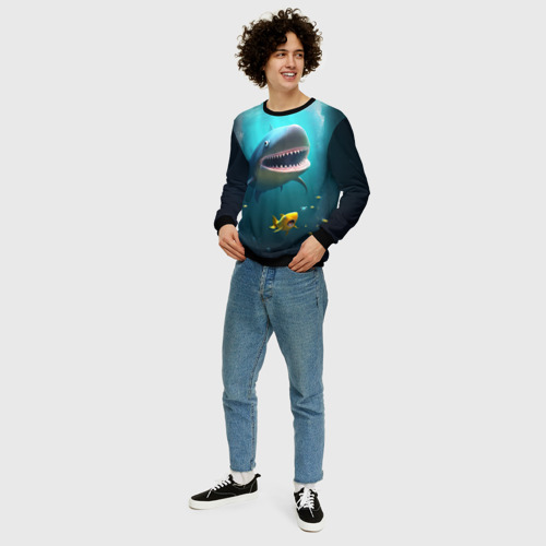 Мужской свитшот 3D с принтом Я акула туруру, вид сбоку #3
