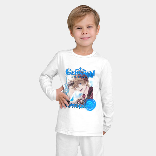 Детская пижама с лонгсливом хлопок с принтом Тарталья гидро элемент, фото на моделе #1