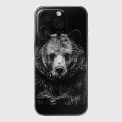 Чехол для iPhone 15 Pro силиконовый с защитой камеры Медведь тотем славян