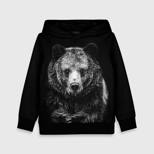 Детская толстовка 3D Медведь тотем славян, цвет черный