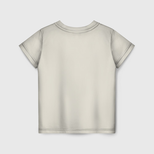 Детская футболка 3D с принтом Котенок с полевыми цветами, вид сзади #1