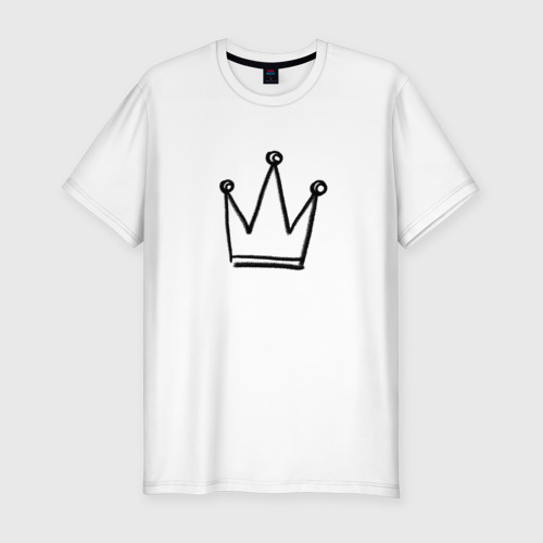 Мужская футболка хлопок Slim Черная корона, цвет белый