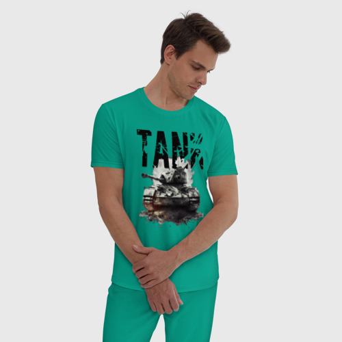 Мужская пижама хлопок с принтом Tankist, фото на моделе #1