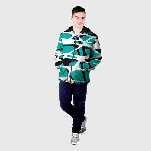 Мужская куртка 3D с принтом Абстрактный узор из сетчатых прожилок, фото на моделе #1