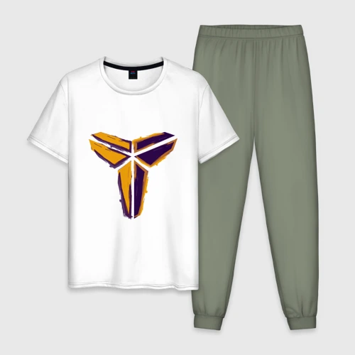 Мужская пижама с белой футболкой хлопок Kobe logo